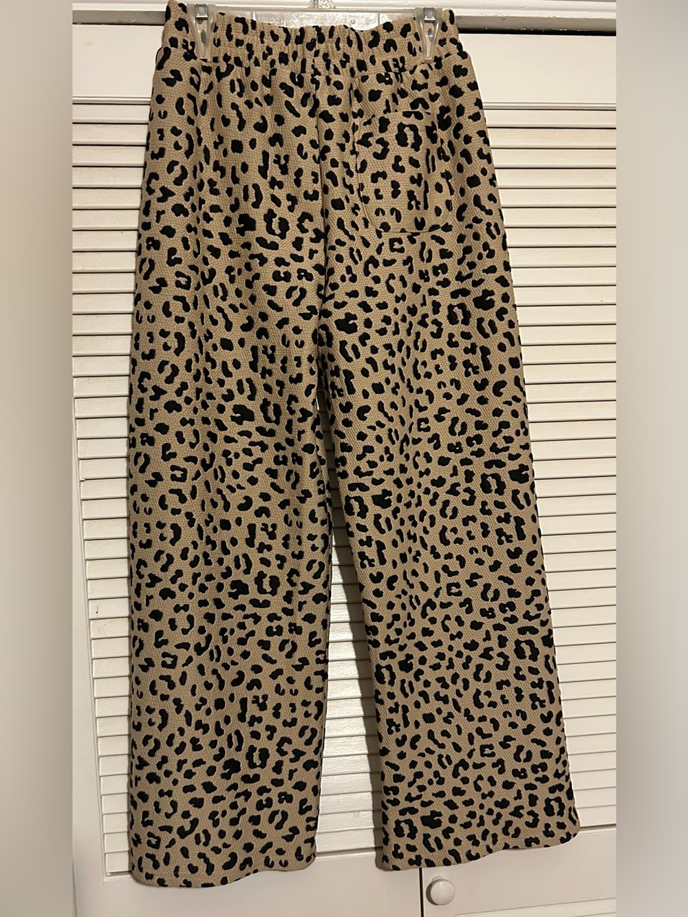She + Sky Beige and Black Leopard Wide-Leg Pants - Picture 8 of 9
